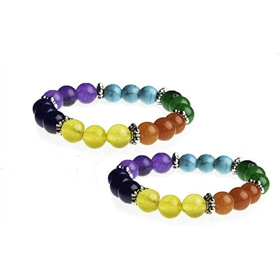 Wonder Care Healing Natural Gemstone Yoga Meditation 8mm Beads Bracelet Reiki Anxiety Stress Relief Balancing Lava Wrist Band Unisex Adjustable Bracelet Gift