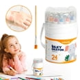 thumbnail image 2 of 24 Colors Silky Twistable Crayons, 5.9X3.38" Washable Crayons with Paint Brush, Water-Soluble Oil Pastels with Storage Bucket, Smooth Drawing Crayons for Art Painting Supplies, Ideal Christmas Gift, 2 of 6