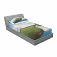 thumbnail image 3 of Landscape Bedding Set with Sheet & Covers, Reflective Calm River Scenery Meadow Grass Clouds Wildflowers Trees Shrubs, Printed Bedroom Decor 2 Shams, 4 Sizes, Green Blue White, by Ambesonne, 3 of 3
