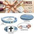 thumbnail image 2 of Lsupdaol 6 Pcs Braided Cross Bracelet Adjustable Rope Jesus Bracelet Christian Religious Gift for Men Women WWJD Wristband Metal Knot, 2 of 11