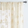 thumbnail image 6 of Exultantex Ivory Lace Curtains Rose Floral Sheer Curtains for Living Room Vintage Leaf Knitted Lace Sheer Curtain Panel Set of 2,Rod Pocket, 6 of 7