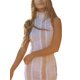 thumbnail image 1 of Txlixc Vestido de Mujer, Color Sólido Patchwork Malla Volante Transparente Sin Mangas Cuello Alto Mini Vestido Ajustado Txlixc Moda, 1 of 9