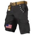 thumbnail image 5 of Independence Day Men's Patriotic Cargo Shorts, American Flag Print Multi-Pocket Casual Work Shorts Dark Gray-H, 5 of 6