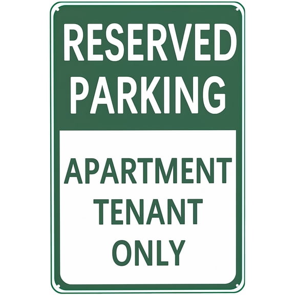 Warning Plaque Reserved Parking Apartment Tenant Only - 8"x12" Metal Tin Sign, Resident Parking Decor for Outdoor Indoor Home Apartment