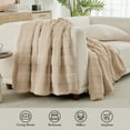 thumbnail image 2 of Amelie Home Striped Faux Fur Throw – Soft Fluffy Blanket for Couch or Bed, 2 of 5