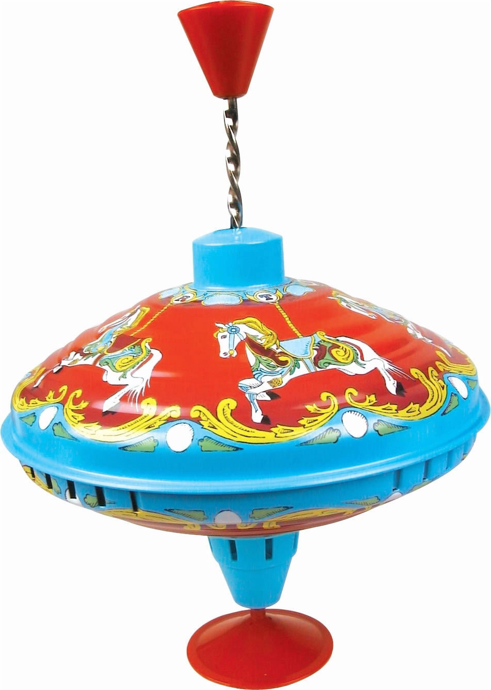 One for Fun Carousel Humming Top, Classic Metal Spinning Top Toy for Kids