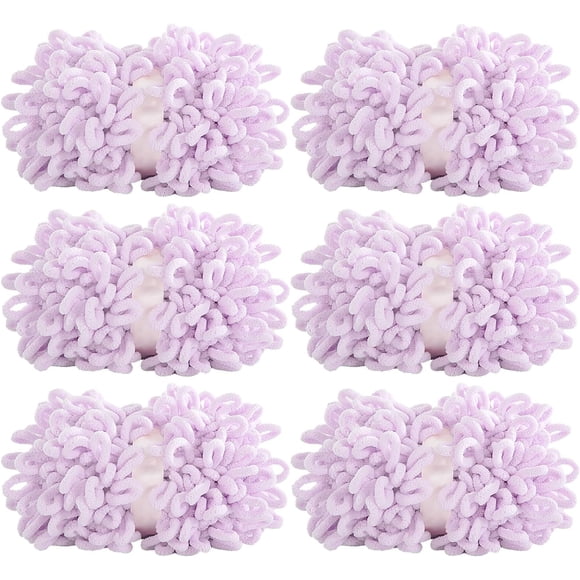 100g 9m 12pack Bulky Loop Yarn for Finger Knitting Soft,Off The Hook Loop Yarn,No-Needle Craft Chenille Yarn for Crocheting, Hand-Knitting Yarn