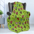 thumbnail image 4 of Love Soft Flannel Fleece Throw Blanket, Hand Drawn Hearts Sketch with Various Shapes and Sizes Love Affection, Cozy Plush for Indoor and Outdoor Use, 50" x 70", Avocado Green and Red, by Ambesonne, 4 of 5