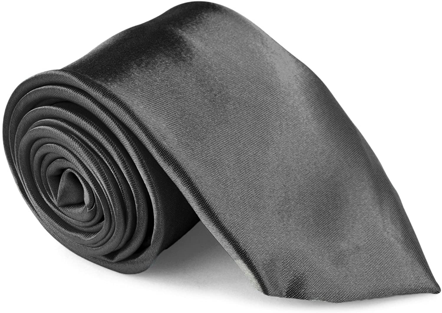 Men's Zipper Ties Solid Color Microfiber Neckties for Men by Moda Di Raza 