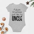 thumbnail image 4 of Future Smartass Like My Uncle - Baby Clothes - Funny Newborn Bodysuit Outfits for Boys And Girls Gray-style-1 12months, 4 of 7