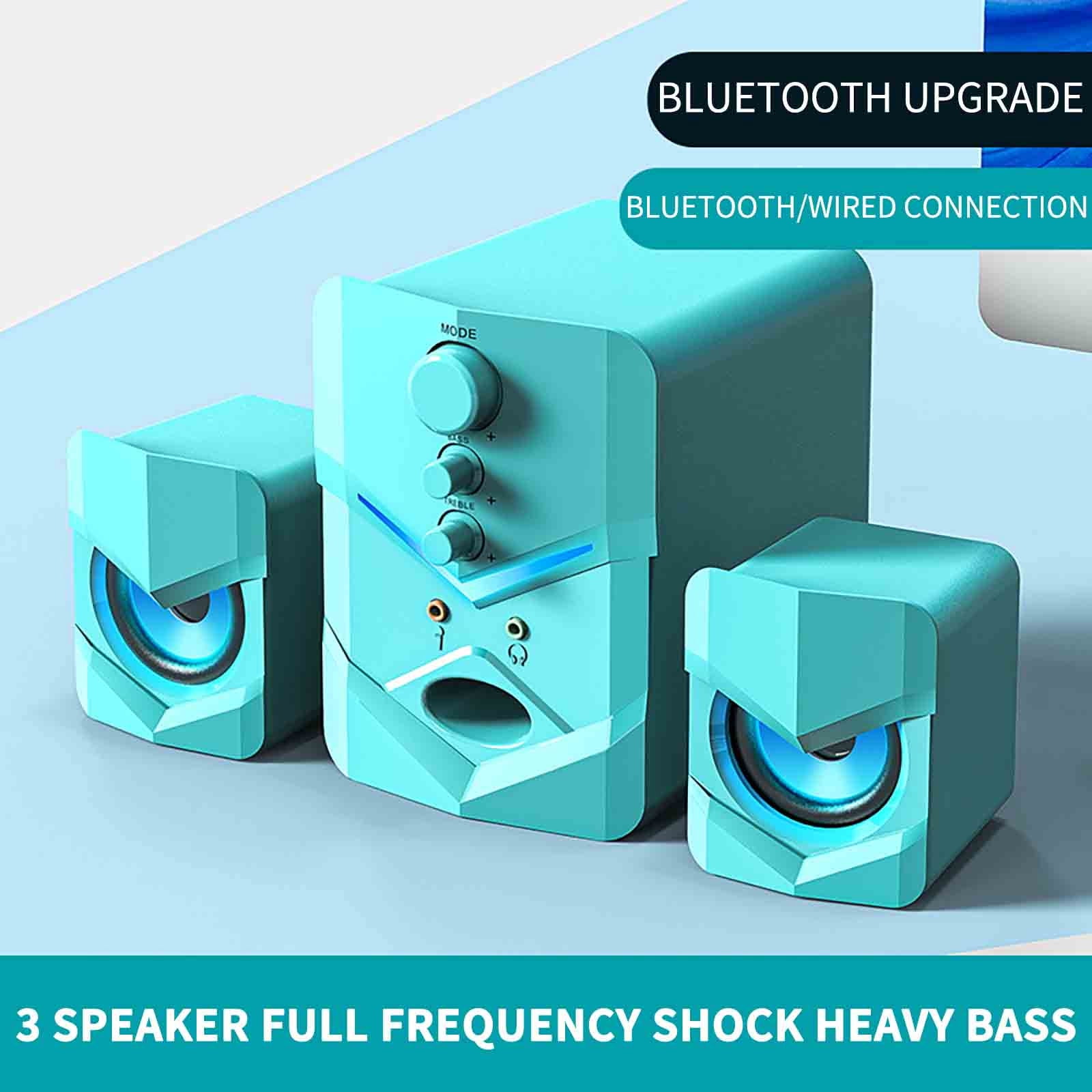 Fankiway Computer Bluetooth Audio Speaker - Desktop Wired Desktop Laptop Speaker - Gorgeous Lights & Beautiful Visual Enjoyment - Breathing Light Combination Sound 9D Surround Sound