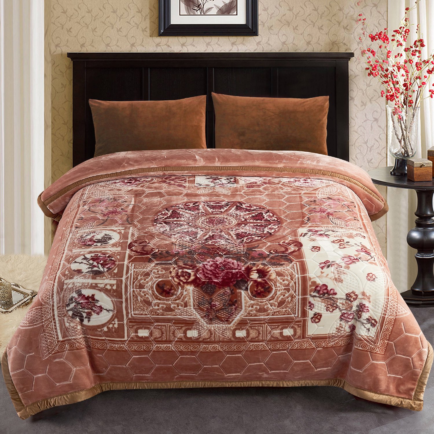 Thick Warm Winter Fleece Blanket For King Bed 2 Ply Reversible Soft Raschel  Blanket,85x93,10lb - Walmart.com