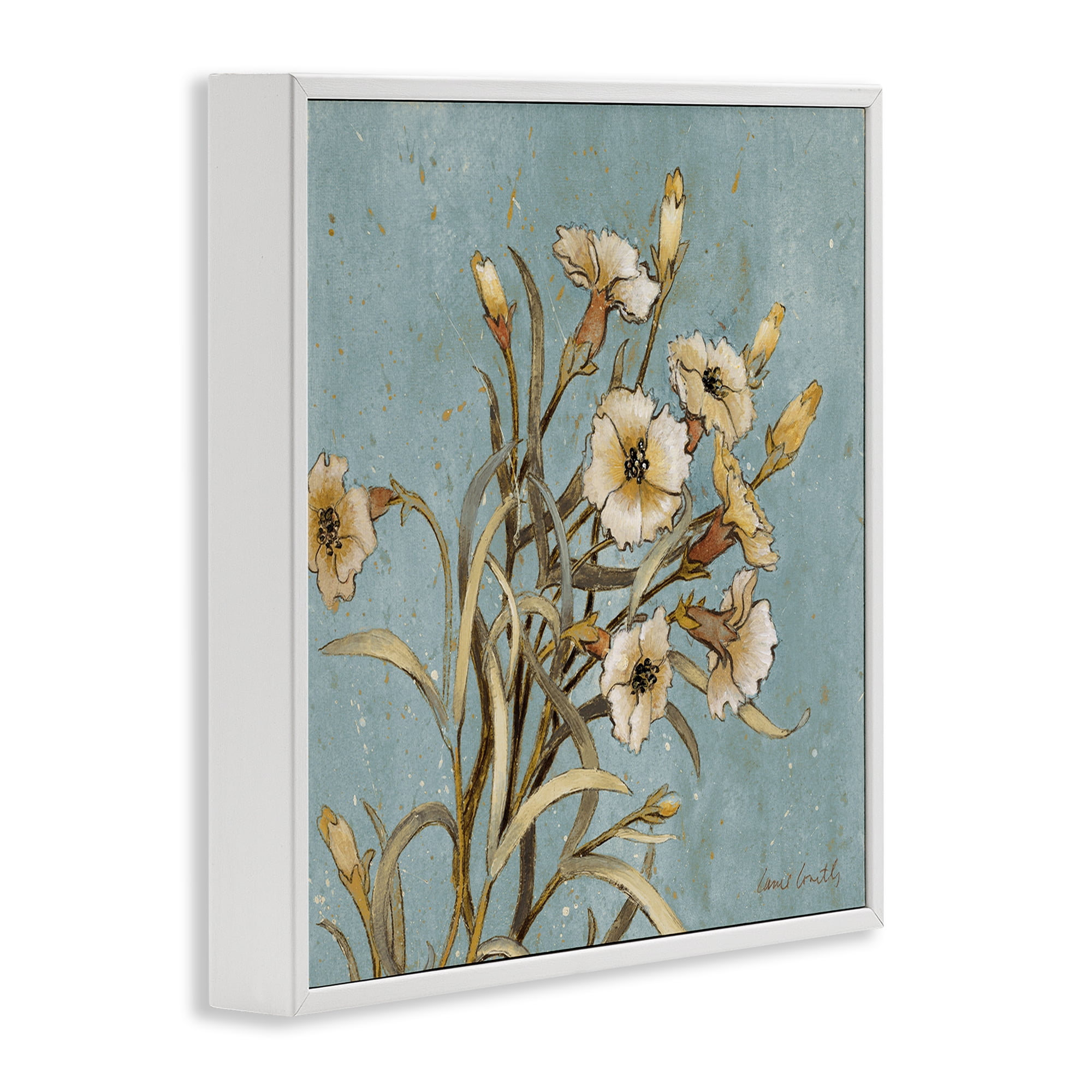 Stupell Industries Natural Blooming Buds Botanical & Floral Painting White Framed Art Print Wall Art, 24 x 24