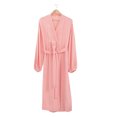 thumbnail image 2 of Qarigey Ropa de dormir de estilo informal con abertura frontal de primavera para mujer, de dormir de manga larga Simple para niñas, ropa Vestidos Rosa S, 2 of 6