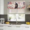 thumbnail image 5 of 2 Pack Valances for Windows, 4th of July Window Valances for Living Room/Bedroom/Bathroom, Independence Day Usa Flag Dog Firework Flower Light Filtering Kitchen Curtain Valance 60"W x18" L, 5 of 9