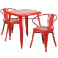 thumbnail image 1 of Flash Furniture 3 Piece Square Metal Bistro Dining Set in Red, 1 of 9