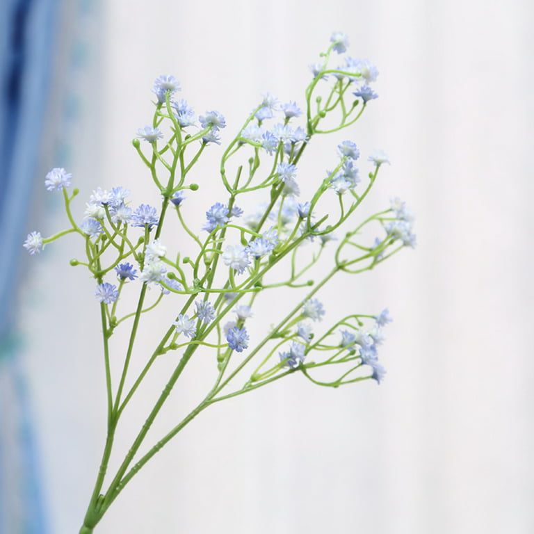 Wisdom Artificial plants,16pcs Babys Breath Artificial Flowers for Decoration Fake Gypsophila Bouquet for Flower Arrangement Light,Blue, Size: 32 cm