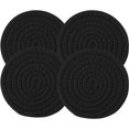 thumbnail image 1 of 4PCS Cotton Round Woven Coasters Drink - Black Handmade Braided Cup Coasters Absorbent Woven Coasters Woven Hot Pads Mats for Drink Home Kitchen Heat-Resistant Reusable Non-Slip, 1 of 5