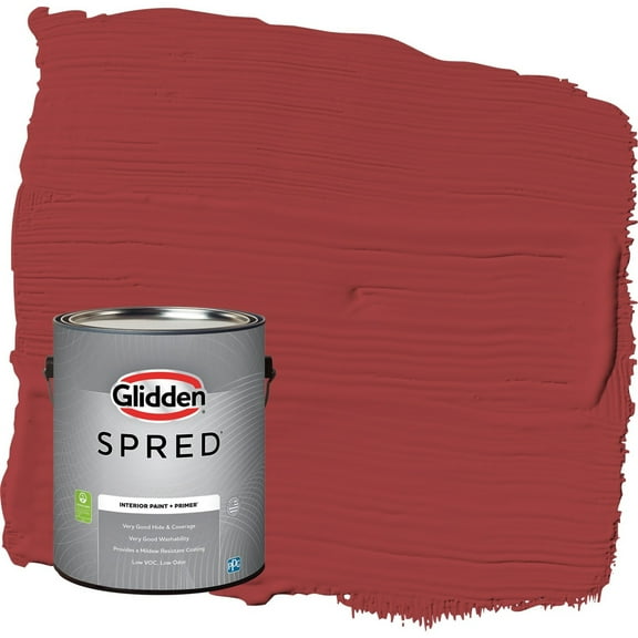 Glidden Spred Blaze / Red Semi-Gloss Interior Paint with Primer, 1 Gallon