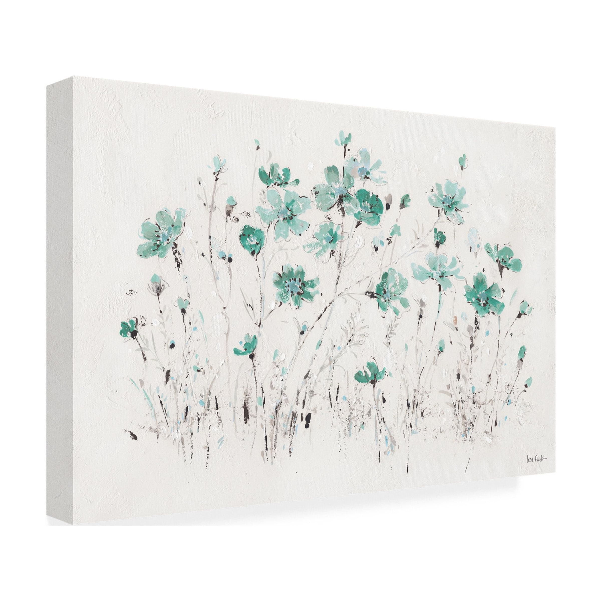 Trademark Fine Art 'Wildflowers I Turquoise' Canvas Art by Lisa Audit