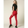 thumbnail image 5 of Made by Johnny Women's Casual Leggings Stretchy Work Ankle Pants Office Slacks with Pocket M RED, 5 of 6
