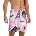 thumbnail image 2 of Wukai Eiffel Tower and Butterflies Men’s Short Pajama Pants With Pockets Soft Sleep Pj Shorts for Men-4X-Large, 2 of 6
