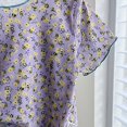 thumbnail image 4 of Odeerbi 1-12 Years Toddler Girls Ice Silk Pajamas Summer Short Sleeve Tops Capris Set Loungewear Floral Sleepwear Two-piece Pajama Sets Toddler Girls Clothes, 4 of 6