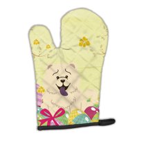 Carolines Treasures BB6140OVMT Easter Eggs Chow Chow White Oven Mitt Large multicolor