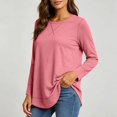 thumbnail image 2 of Otvok Women Loose Casual T‑Shirt, Crew Neck Long Sleeve Stitch‑Detail Pullover Tops, 2 of 7