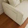 thumbnail image 4 of HestiNysus Modern Linen Loveseat with Pull-Out Sofa Bed, Beige, 4 of 5