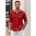 thumbnail image 3 of COOFANDY Men's Dress Shirts Long Sleeve Stretch Formal Button Down Shirt with Pocket, 3 of 6