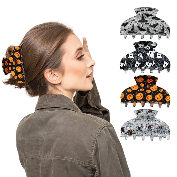 Xihbxyly Pinza para El Pelo de Halloween, Diseño de Tocado Espeluznante, Agarre Duradero, Versátil para Fiestas y Cosplay, Cómoda para Cabello Grueso, Fácil de Usar, 5 Cm de Largo.