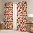 thumbnail image 2 of jejeloiu Red Rustic Flower Black Out Curtains,Countryside Botanical Floral Curtains Pack of 2 (42x63 Each) For Girls Kids, 2 of 6