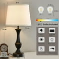 thumbnail image 6 of NATYSWAN lamps for Living Room Set of 2, Premium Linen Fabric Lampshade 3-Way Dimmable White Nightstand lamp Shade for Bedroom reading Living Room Bedside Nightstand, 6 of 10