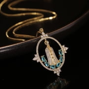 Mary Personalized Necklace Cadena Virgen De Mary Salvation Medallion Faith Religious Necklace