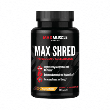 Max Muscle Shred – Focus, Metabolism Boost, & Blood Sugar Support, 60 Servings