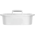 thumbnail image 1 of Bolsa de plástico para carrito de ducha, organizador de cesta de almacenamiento portátil con asa para dormitorio, baño, jardín, cocina, suministros de limpieza, azul, blanco, 1 of 6