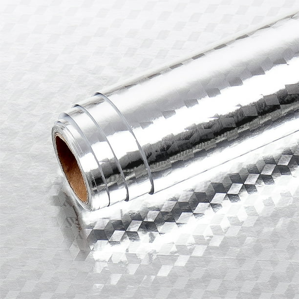 LaCheery Stainless Steel Contact Paper Silver Peel and Stick Countertop Contact Paper for