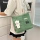 thumbnail image 5 of Bolso de hombro para mujer Lona de gran capacidad Mochila para estudiantes Messenger Green FLhrweasw Nuevo, 5 of 8