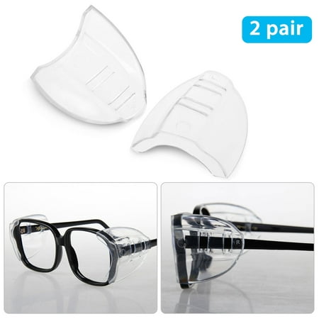 EEEKit Safety Eye Glasses Side Shields,Comfortable Protection for Your Eye,and Lightweight Design,Slip On Clear Side Shield Fits Small/Medium/Large Eyeglasses