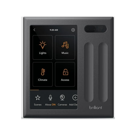 Brilliant - Wi-Fi Smart 2-Switch Home Control Panel with Voice Assistant - White