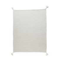 Woven Paths Gray/Ivory Striped Lightweight Cotton Throw Blanket, 50" x 60"