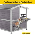thumbnail image 6 of Aivituvin Outdoor Cat House Wooden Winter Weatherproof Feral Cat Shelter with Balcony, 6 of 8
