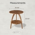 thumbnail image 2 of GMNIU Wood Round End Table with Storage Shelf, Walnut Finish Mid-Century Modern Accent Side Table with Curved Legs for Living Room, Easy Assembly, Stylish, Natural, Brown, 2 of 8