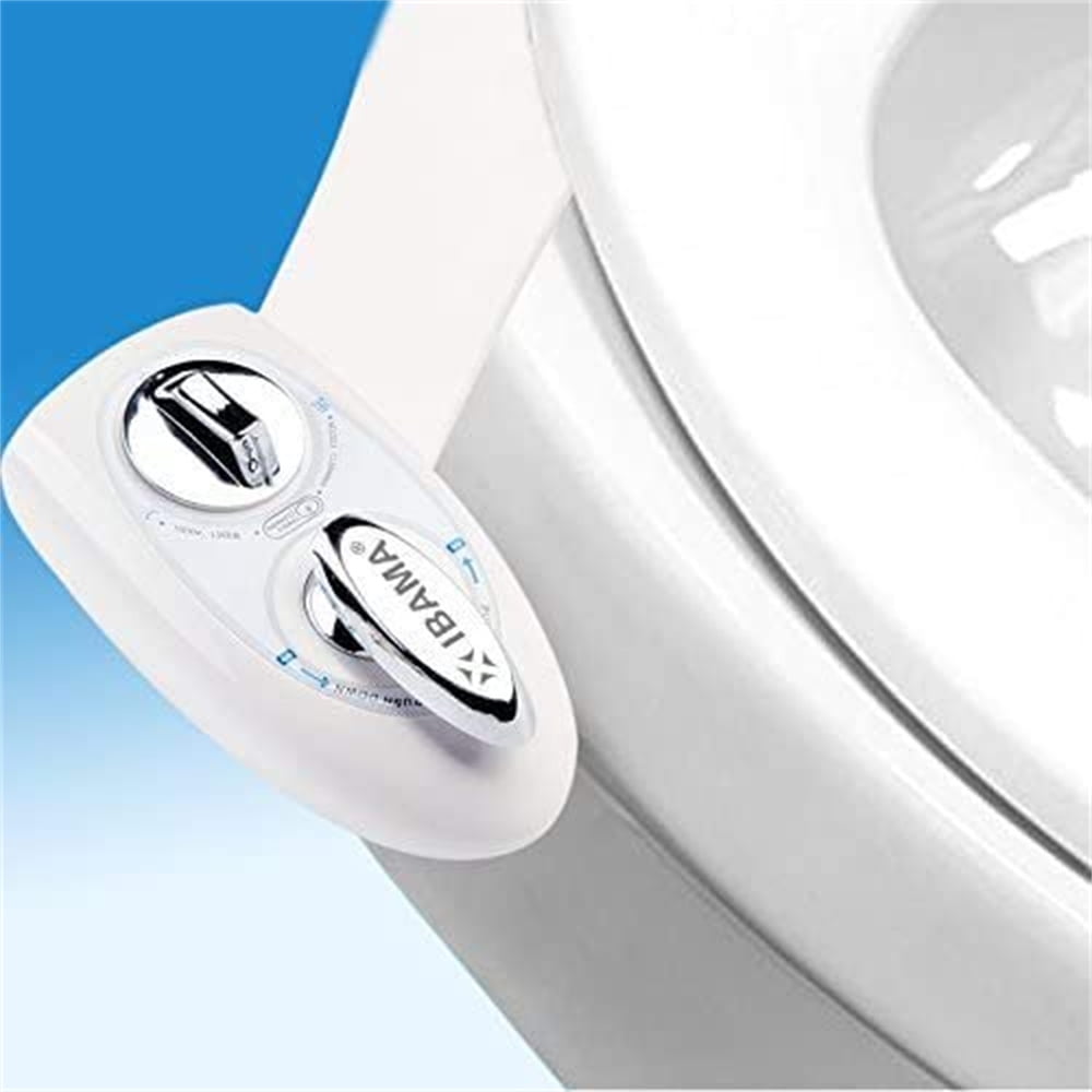 IBAMA White Toilet Seat NonElectric Bidet Toilet Attachment with Self