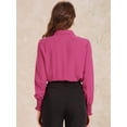 thumbnail image 3 of DARING DIVA Leotard Shirt Collared Dressy Bodysuit Top M Fuschia, 3 of 6