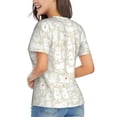 thumbnail image 3 of Wukai White Rabbit Classic V-Neck T-Shirt for Women: Comfortable, Stylish, and Versatile Wardrobe Essential-Small, 3 of 7