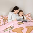 thumbnail image 4 of Manfei Cartoon Capybara Full Size Comforter Sets,Cute Initial K Bedding Comforter Set,Pink Brown,Pink Reversible,3 Pieces,1 Comforter and 2 Pillowcases, 4 of 7