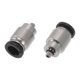 thumbnail image 1 of Conectores de aire Push para ajustes únicos de Bargains 15/64" Conector neumático de inserción de plástico y metal M3 2 piezas tono negro y plata, 1 of 7