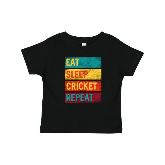 Inktastic Cricket Sports Eat Sleep Cricket Repeat Boys or Girls Baby T-Shirt